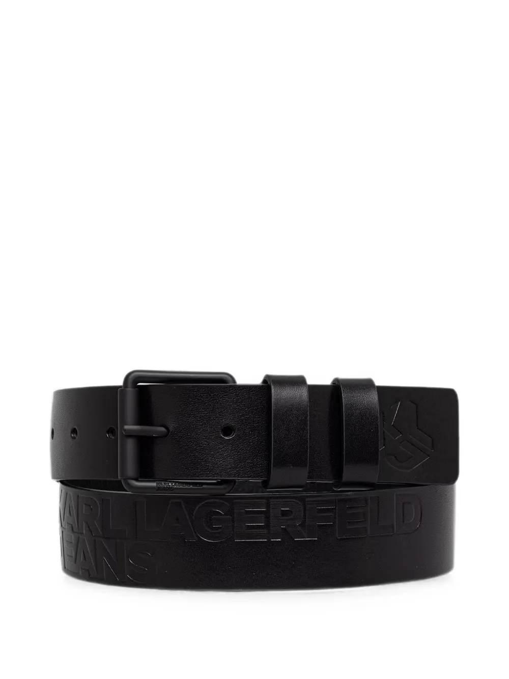 Karl Lagerfeld Jeans logo-debossed buckle-fastening belt - Schwarz