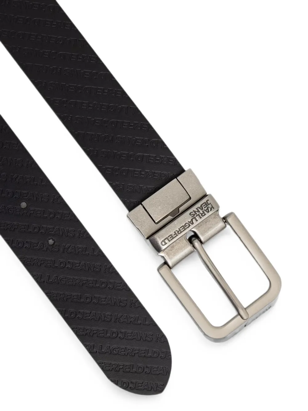 Karl Lagerfeld Jeans Omkeerbare riem met logo-reliëf Zwart