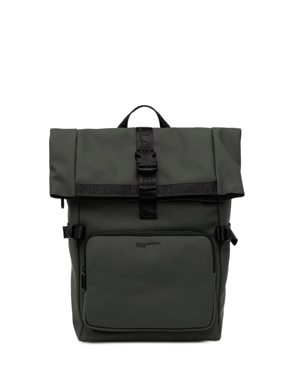 Karl Lagerfeld Jeans logo-tape buckle-fastening backpack - Verde