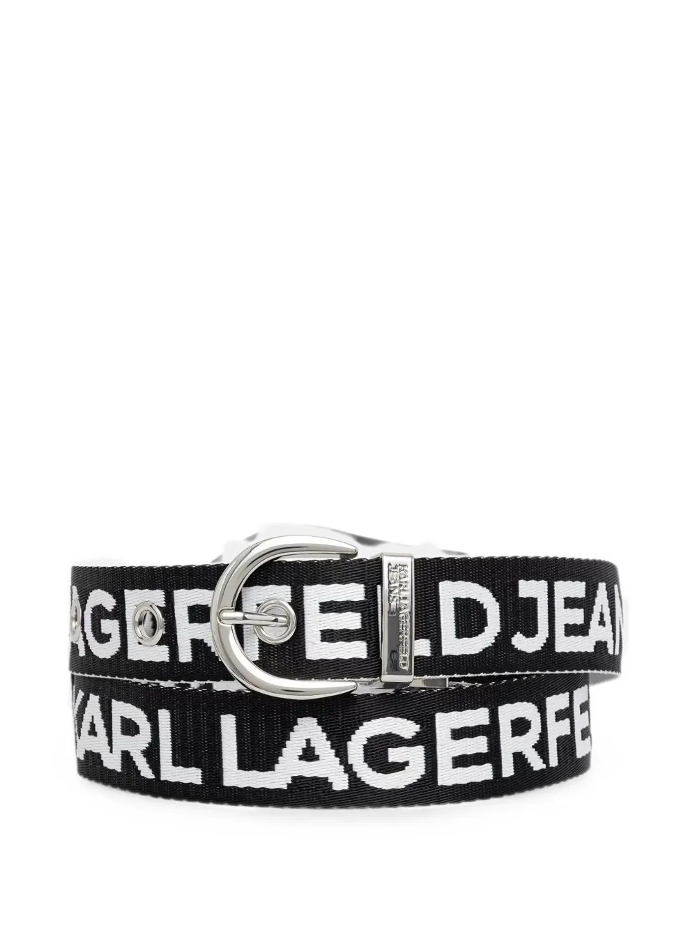 Karl Lagerfeld Jeans reversible logo-jacquard belt - Nero