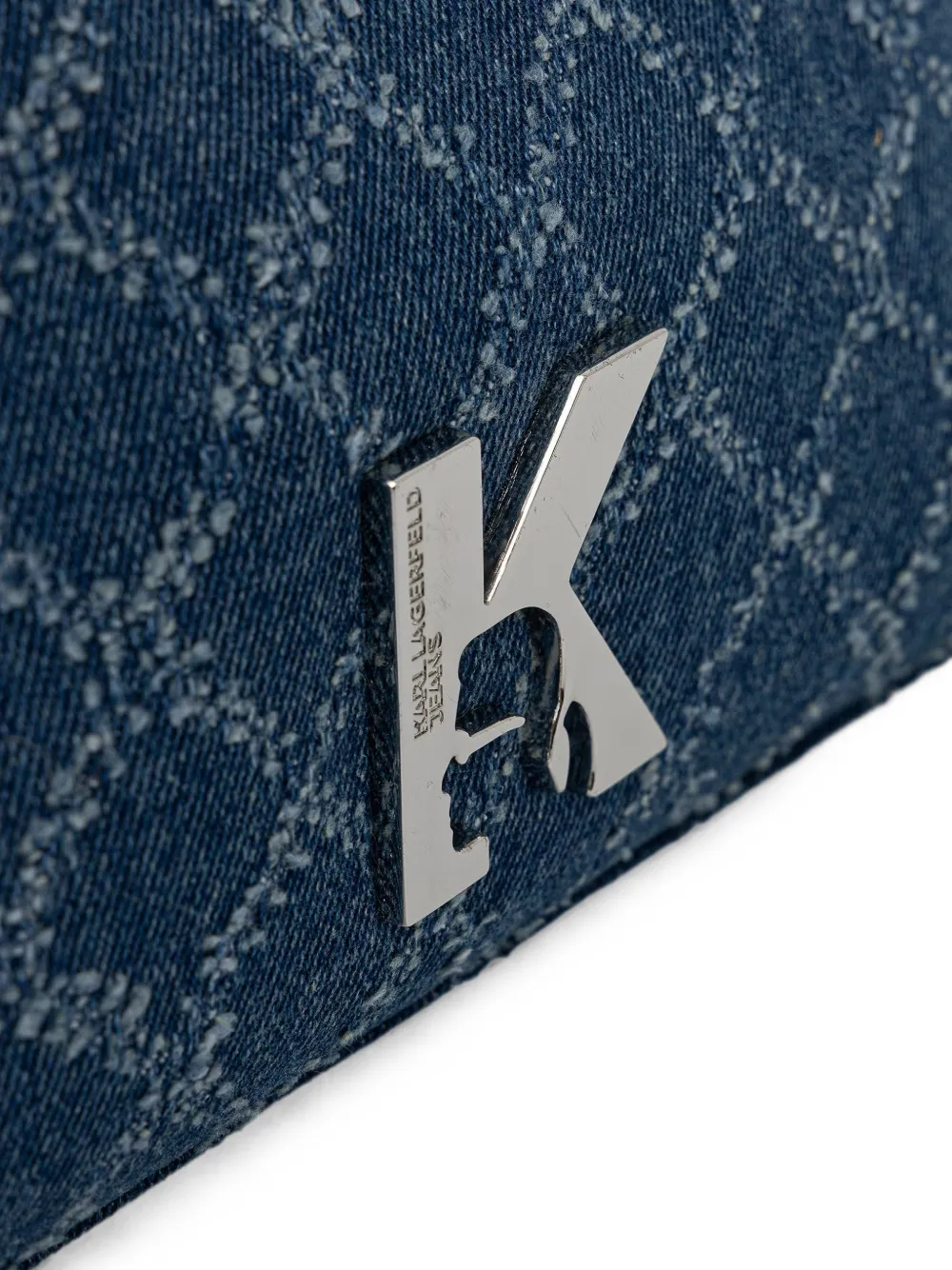 Karl Lagerfeld Jeans Asymmetrische shopper met monogram-patroon Blauw