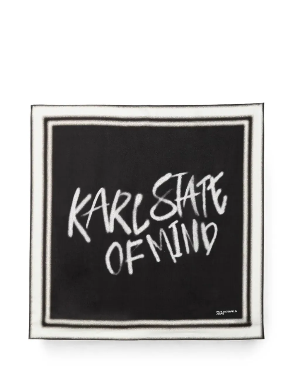 Karl Lagerfeld Jeans graffiti-print square scarf - Nero