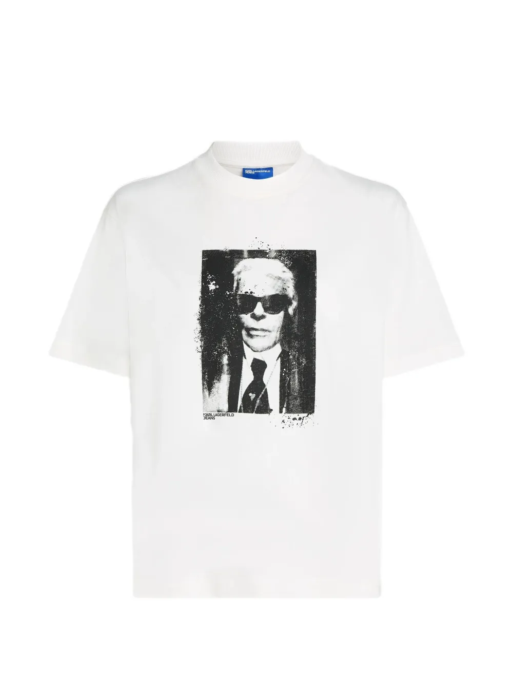Karl Lagerfeld Jeans Karl portrait graphic-print T-shirt - Bianco