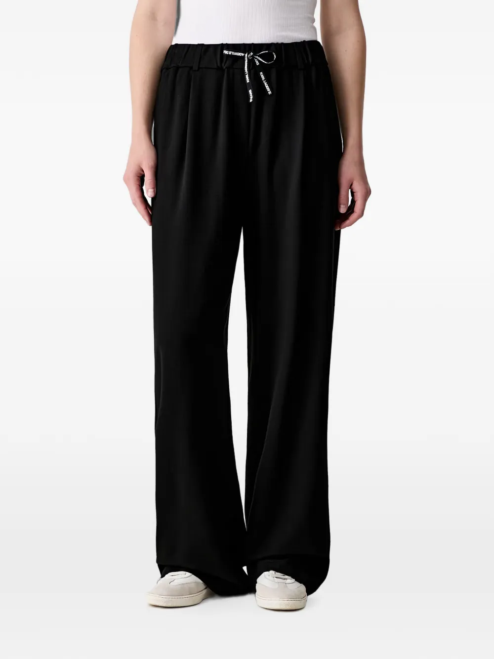 Karl Lagerfeld Jeans logo-drawstring wide-leg trousers - Schwarz