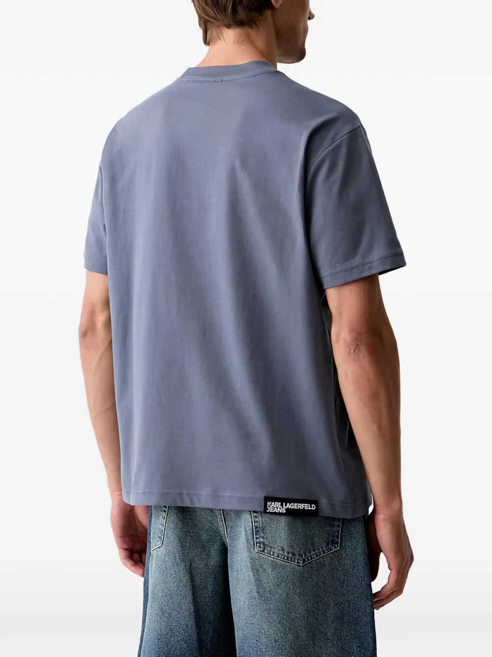 Karl Lagerfeld Jeans T-shirt met logoprint met ronde hals Blauw