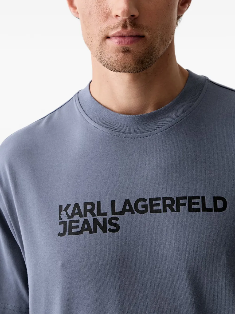 Karl Lagerfeld Jeans T-shirt met logoprint met ronde hals Blauw