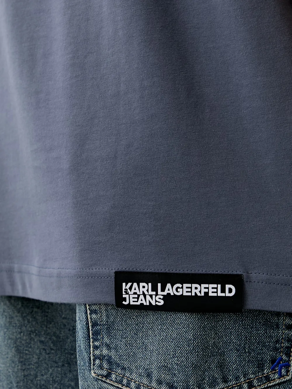Karl Lagerfeld Jeans T-shirt met logoprint met ronde hals Blauw