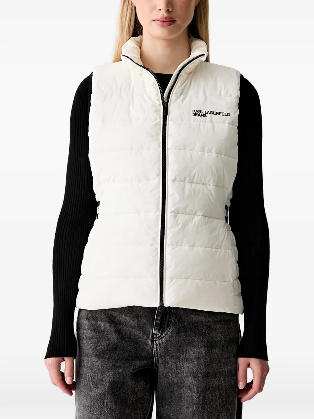 Karl Lagerfeld Jeans logo-print quilted gilet - Weiß