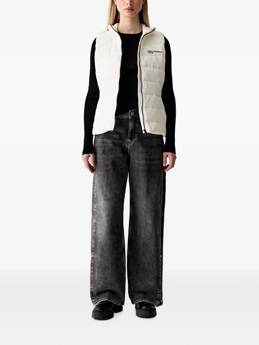 Karl Lagerfeld Jeans Bodywarmer met logoprint Wit