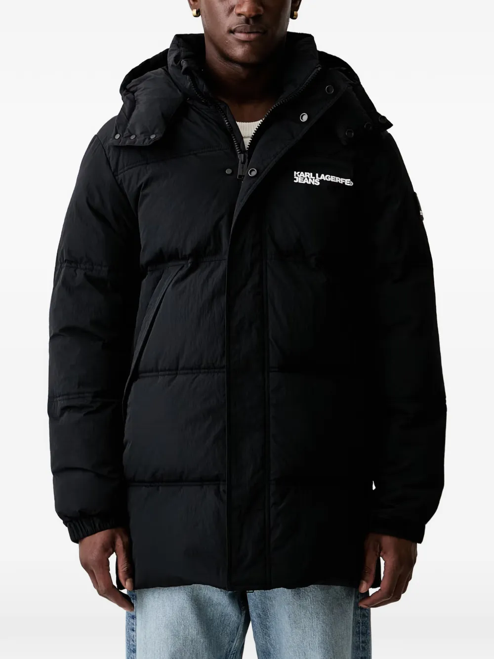 Karl Lagerfeld Jeans quilted logo-print jacket - Nero