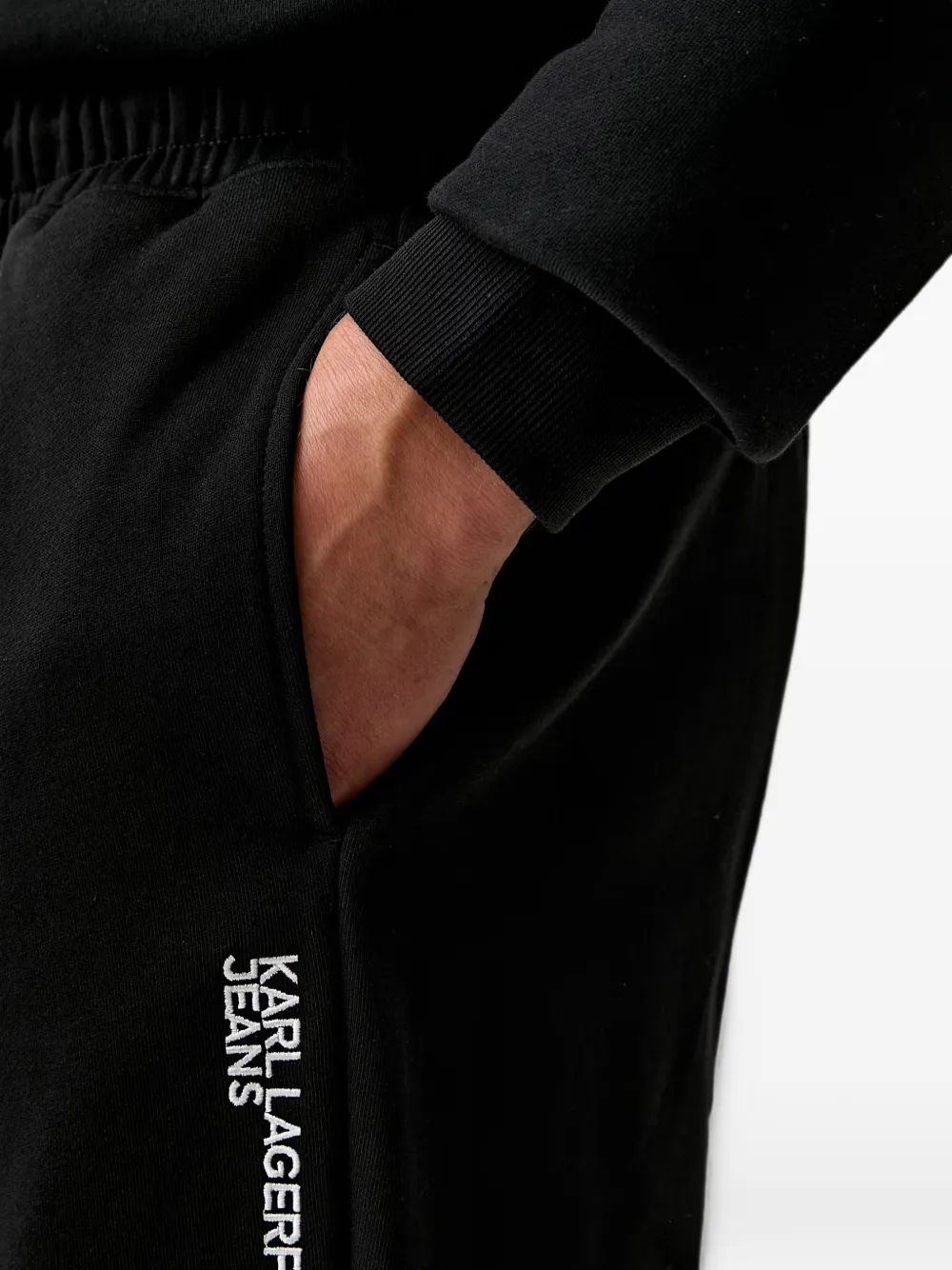 Karl Lagerfeld Jeans Trainingsbroek met trekkoordtaille Zwart