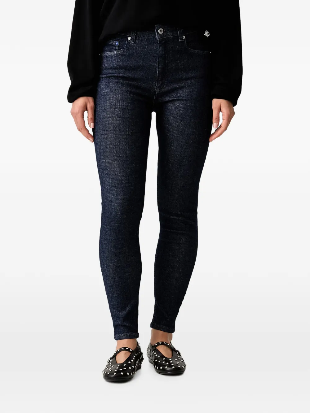 Karl Lagerfeld Jeans logo-patch skinny jeans - Blu