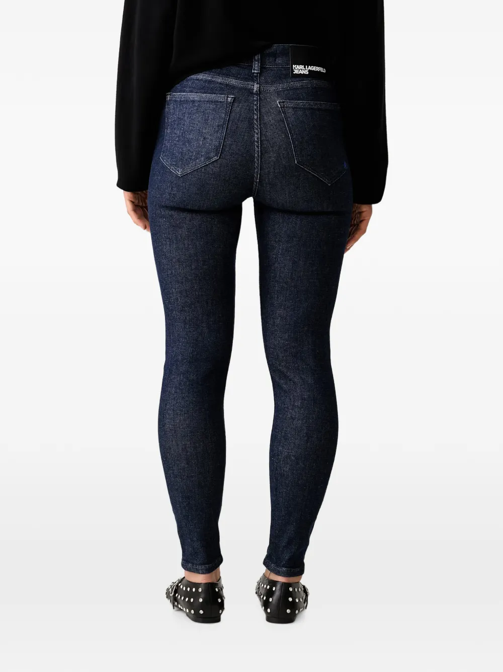 Karl Lagerfeld Jeans Skinny jeans met logopatch Blauw