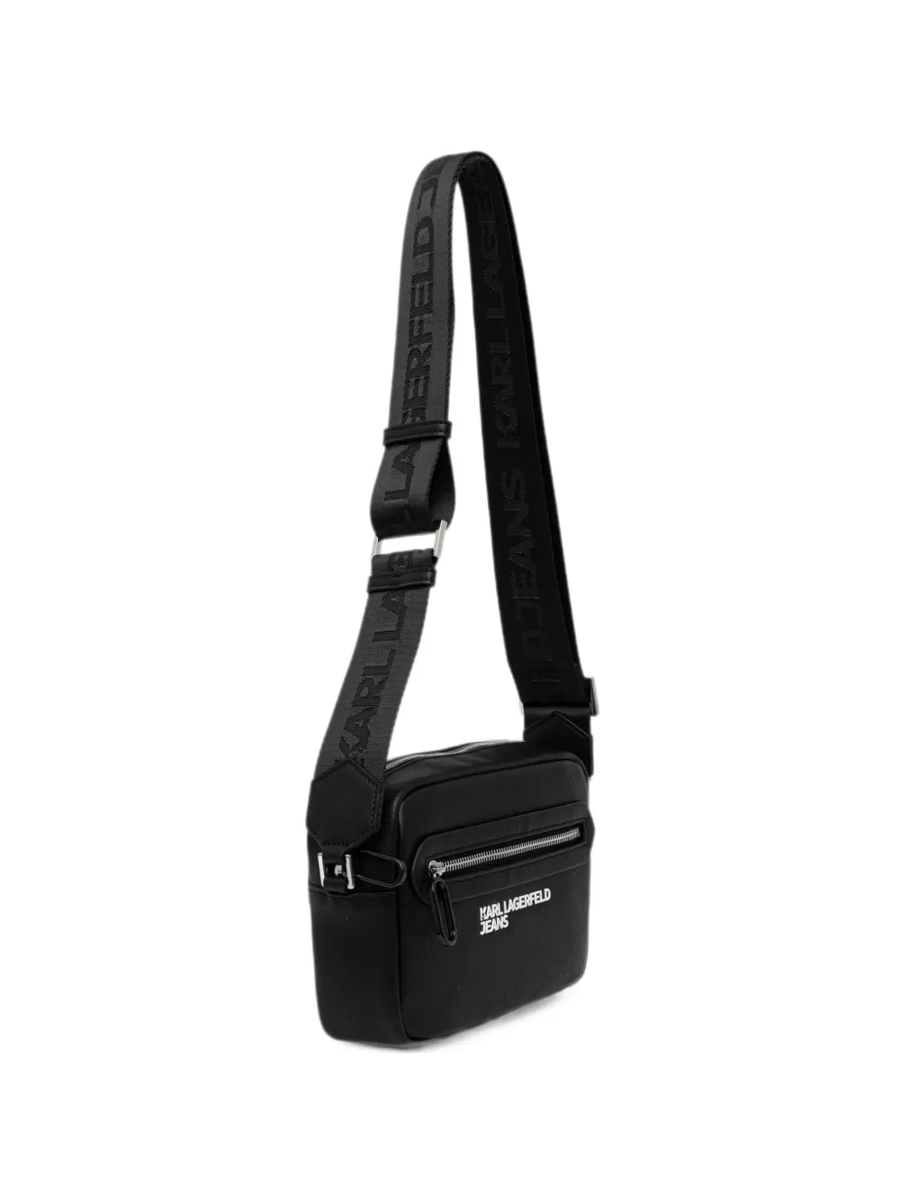Karl Lagerfeld Jeans Logo-print Zip-fastening Belt Bag In Black