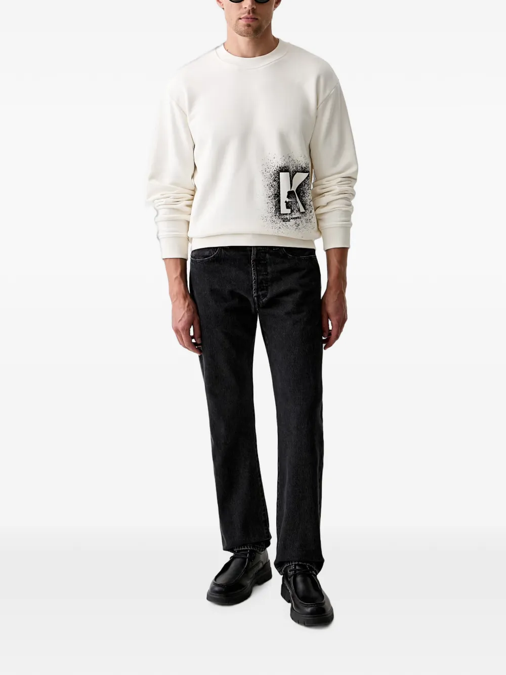 Karl Lagerfeld Jeans Sweater met logoprint Wit
