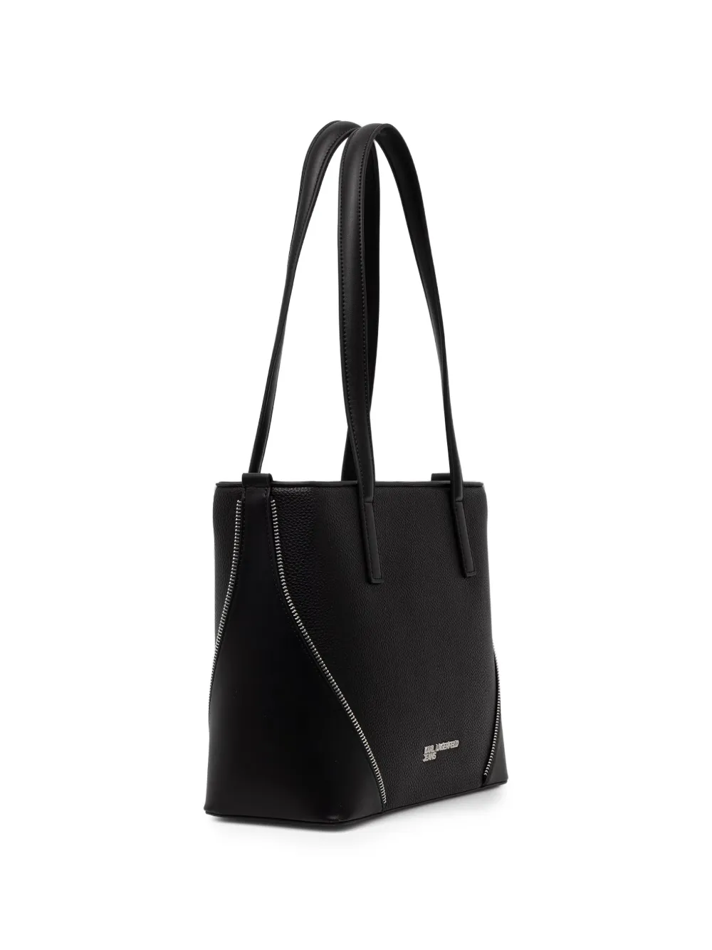 Karl Lagerfeld Jeans Shopper met logo-plakkaat en rits-detail Zwart