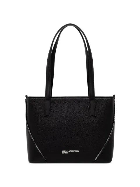 Karl Lagerfeld Jeans logo-plaque zip-detail tote bag