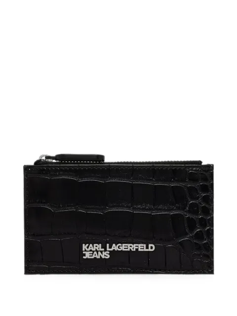 Karl Lagerfeld Jeans tarjetero con efecto de piel de cocodrilo