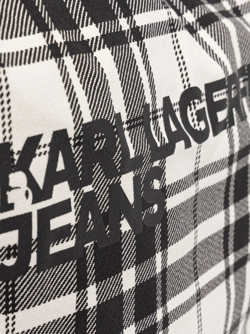 Karl Lagerfeld Jeans check logo-print tote bag Wit