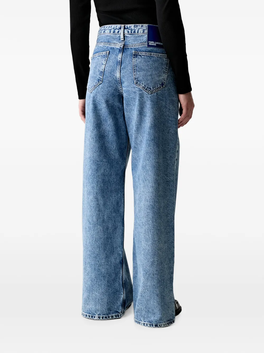 Karl Lagerfeld Jeans met logopatch Blauw