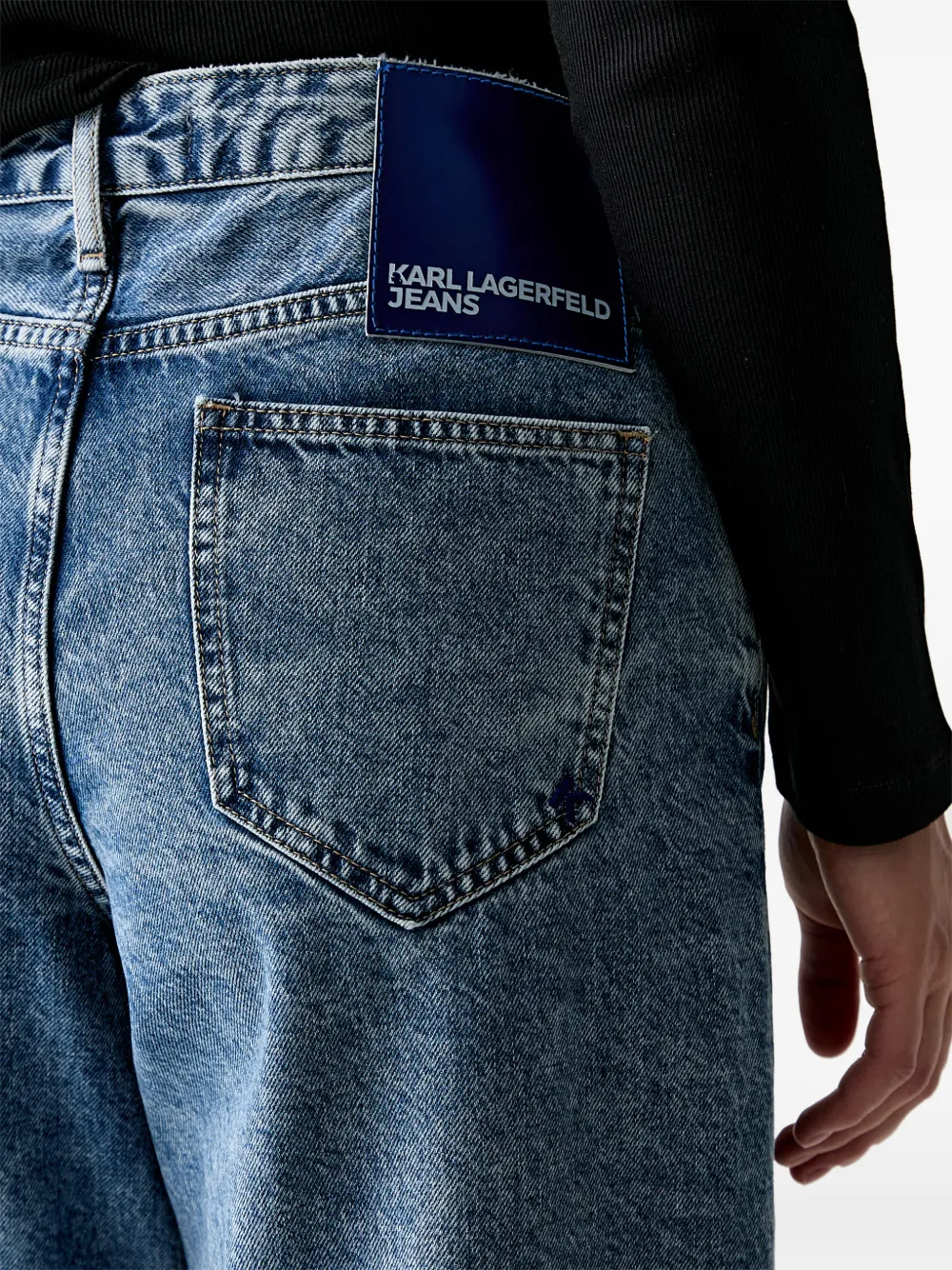 Karl Lagerfeld Jeans met logopatch Blauw