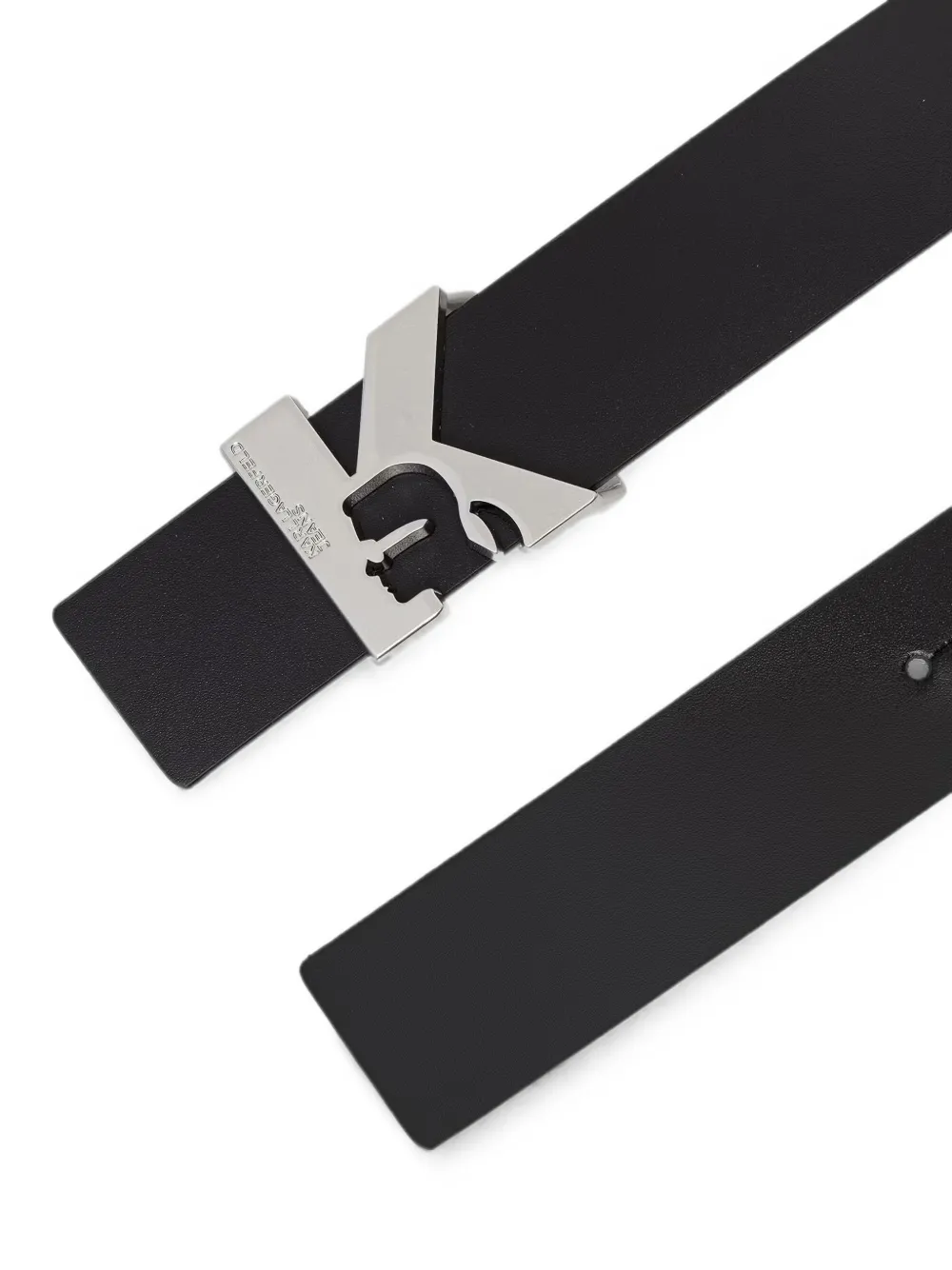 Karl Lagerfeld Jeans Leren riem met logoplakkaat Zwart