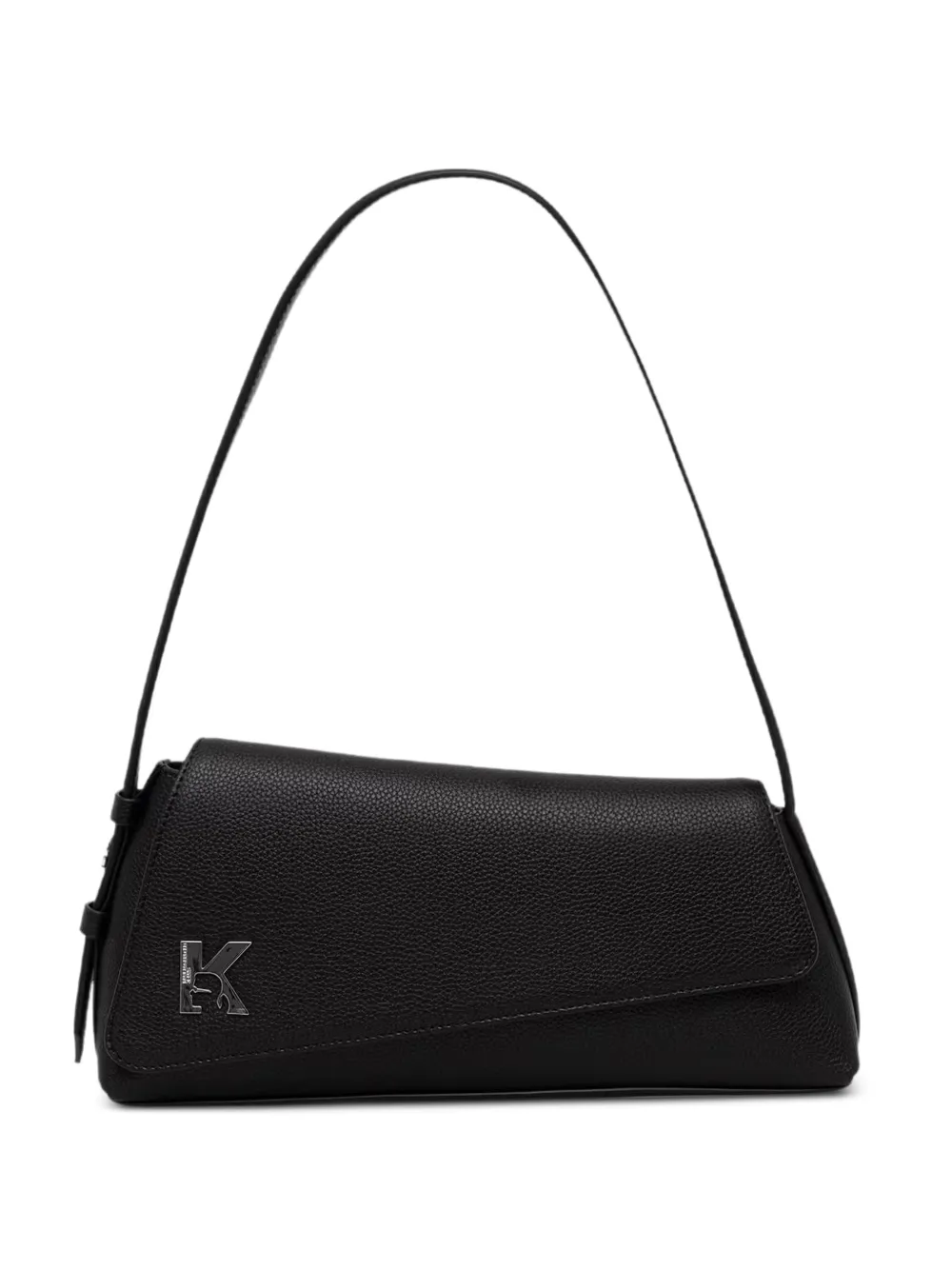 Karl Lagerfeld Jeans logo-plaque pebbled shoulder bag - Schwarz