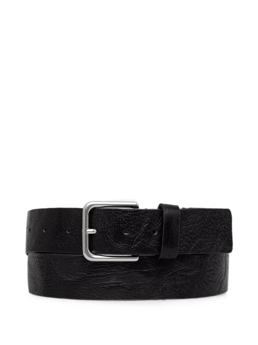 Karl Lagerfeld Jeans crinkled-effect buckle-fastening leather belt - Schwarz