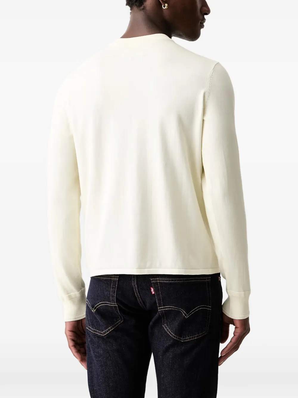 Rag & Bone Half-button Long-sleeve Sweater In White