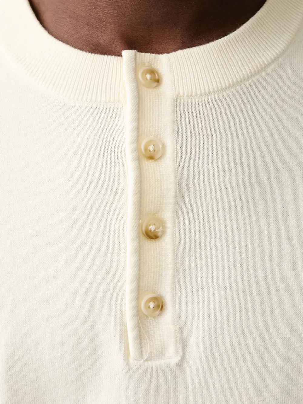 Rag & Bone Half-button Long-sleeve Sweater In White