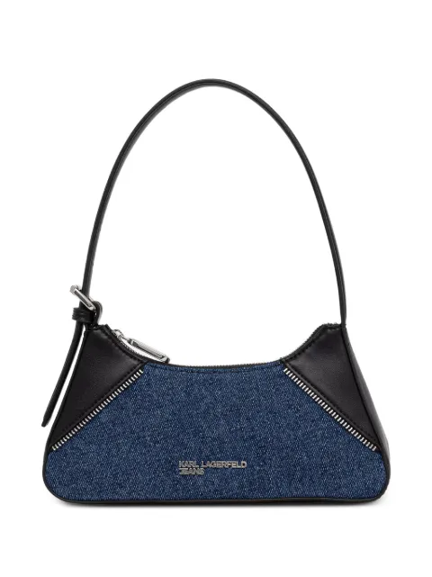 Karl Lagerfeld Jeans Rebel  denim-panelled zip-detail tote bag
