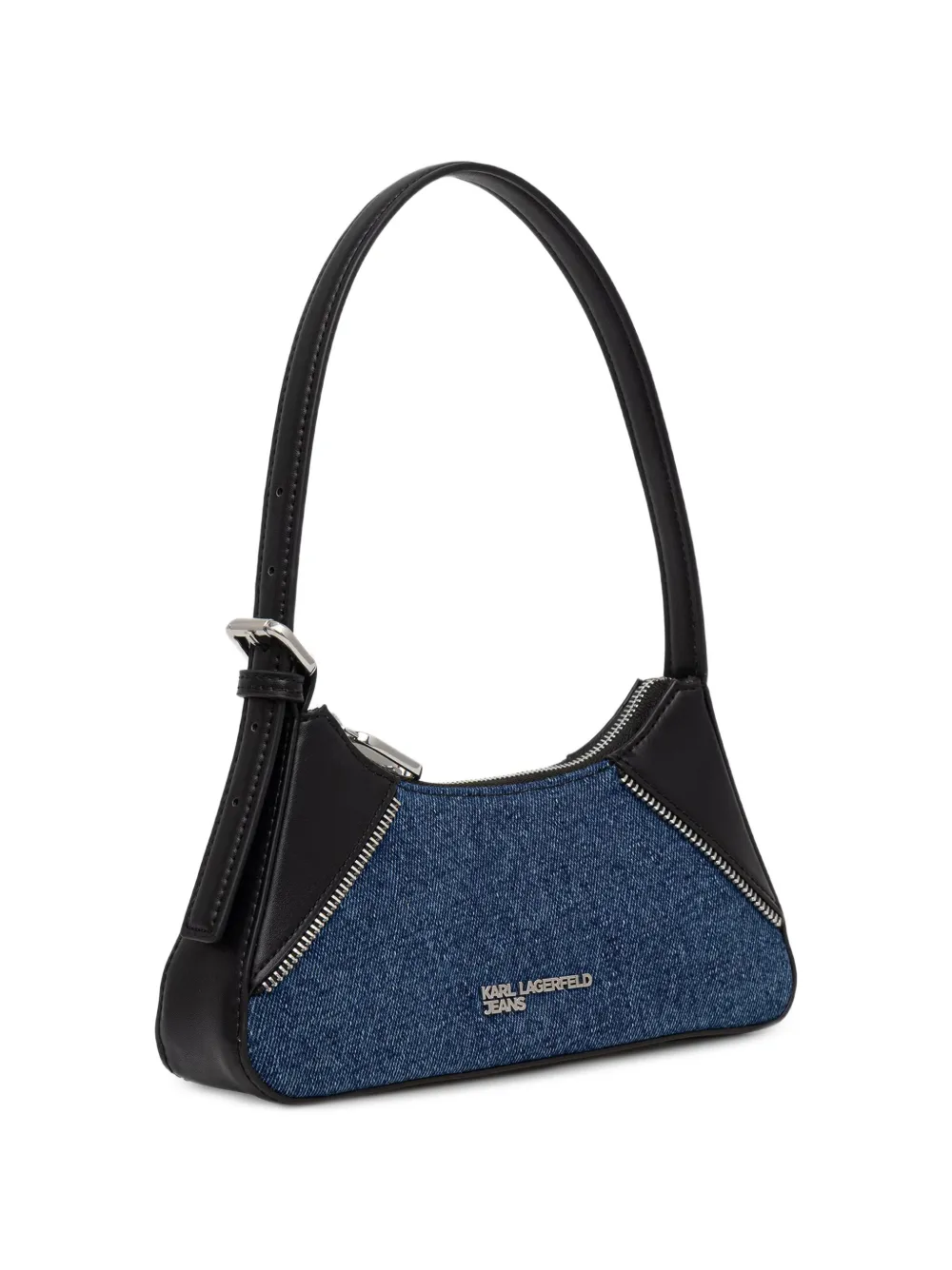 Karl Lagerfeld Jeans Rebel shopper met denim vlakken en rits-detail Blauw