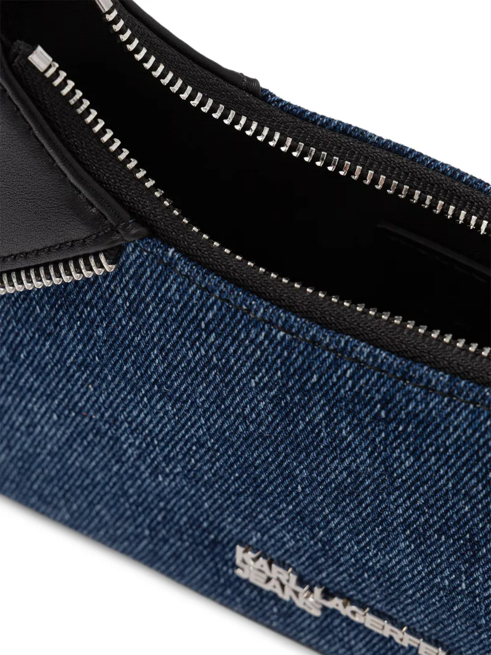 Karl Lagerfeld Jeans Rebel shopper met denim vlakken en rits-detail Blauw