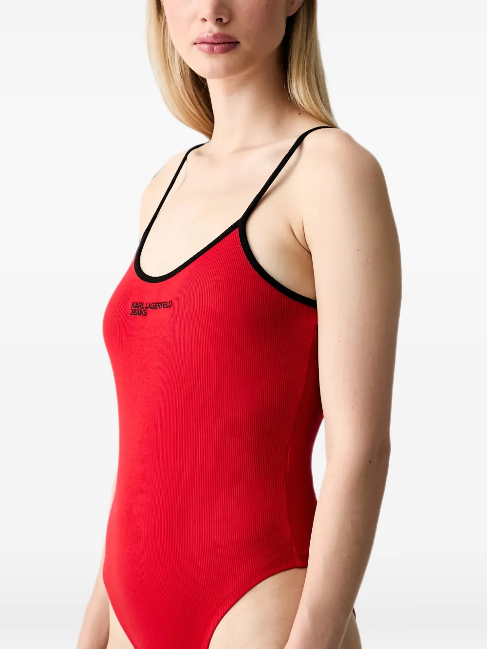 Karl Lagerfeld Jeans Body met logoprint Rood