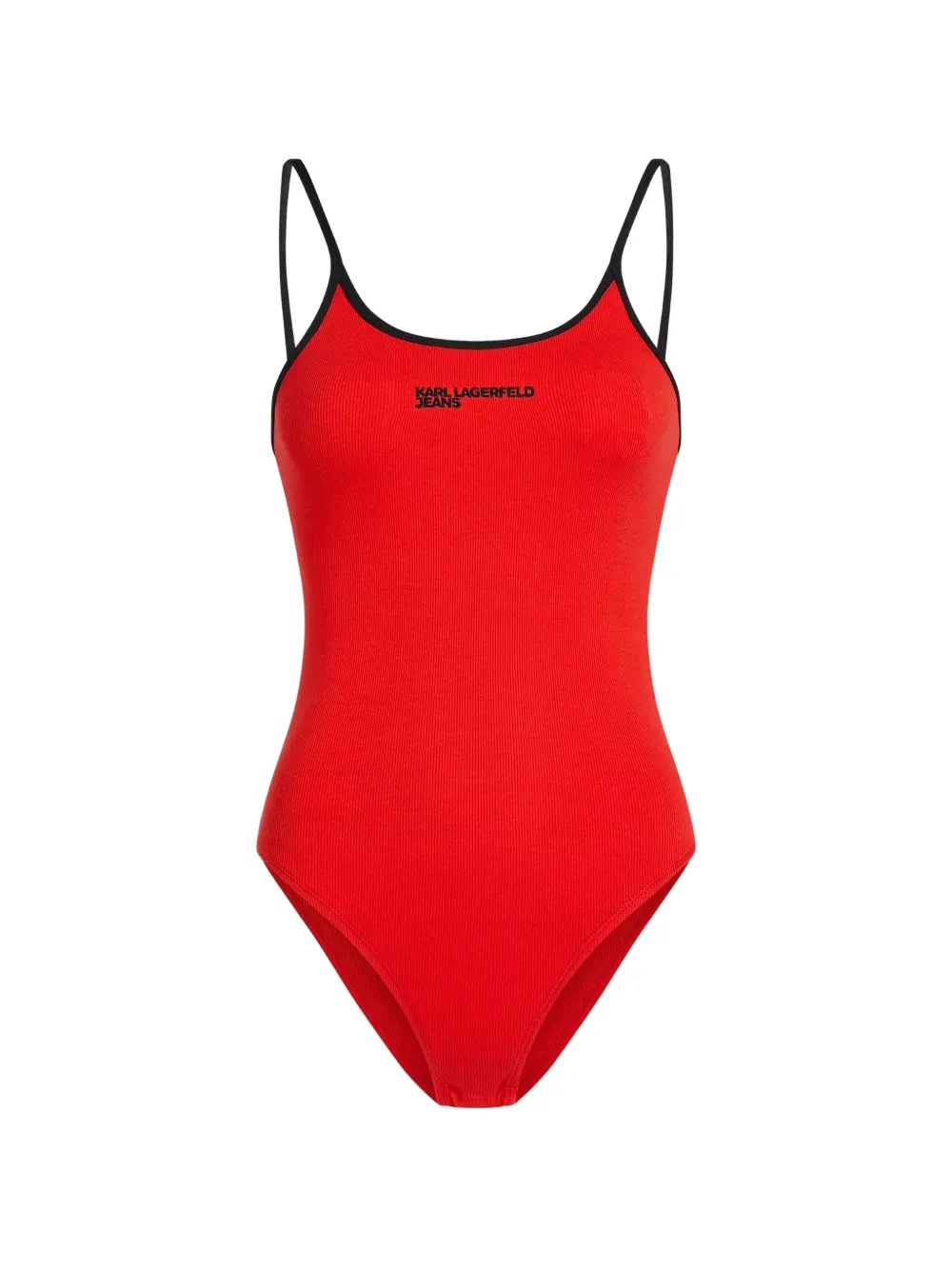 Karl Lagerfeld Jeans logo-print ribbed bodysuit - Rosso