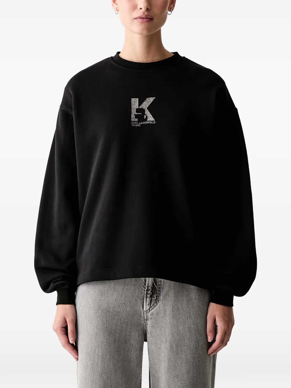 Karl Lagerfeld Jeans Sweatshirt mit Logo-Print - Schwarz