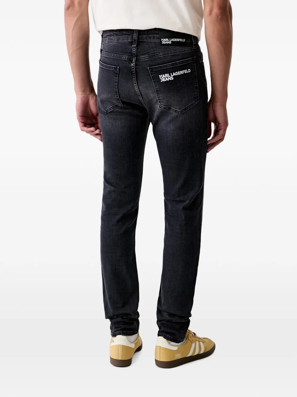 Karl Lagerfeld Jeans Slim-fit jeans met logoprint Zwart