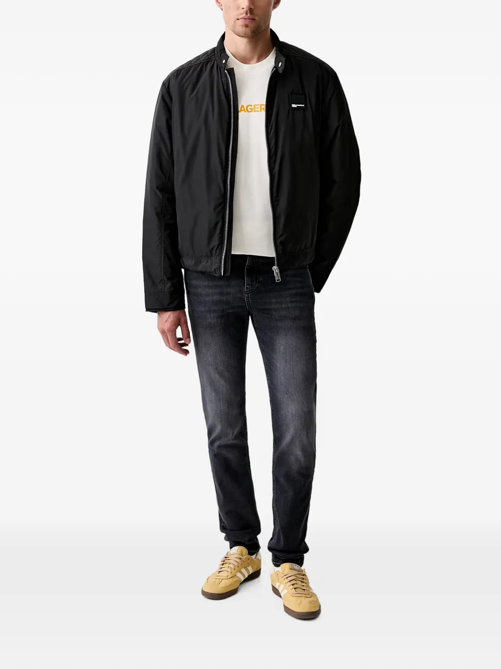 Karl Lagerfeld Jeans Slim-fit jeans met logoprint Zwart