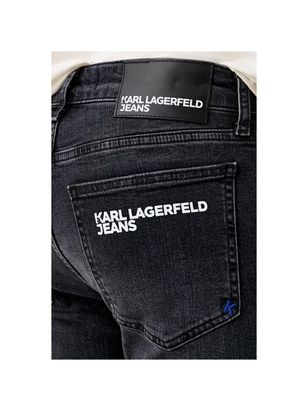 Karl Lagerfeld Jeans Slim-fit jeans met logoprint Zwart