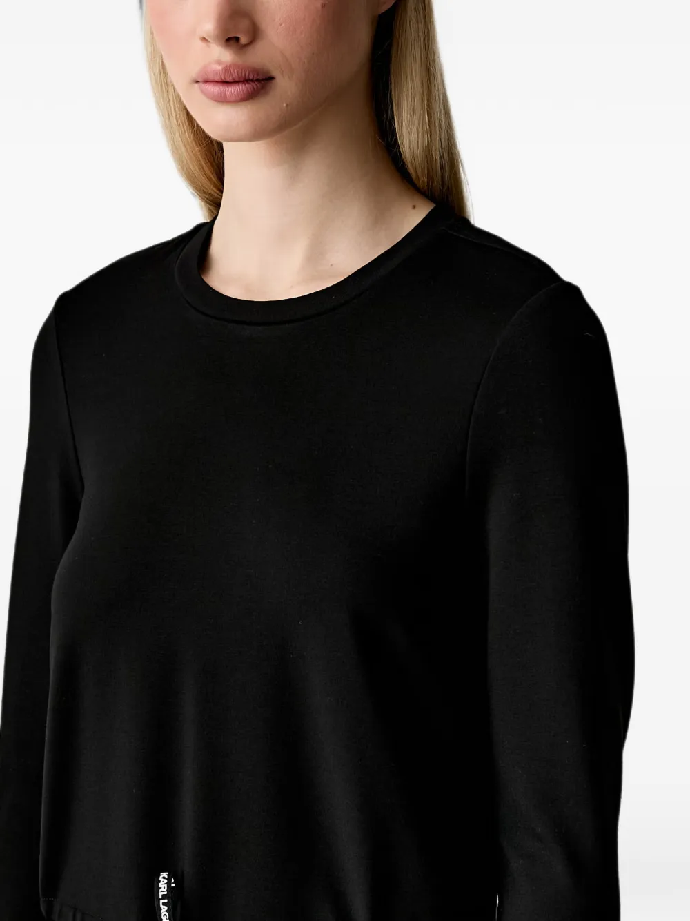 Karl Lagerfeld Jeans Mini-jurk met trekkoord en lange mouwen Zwart