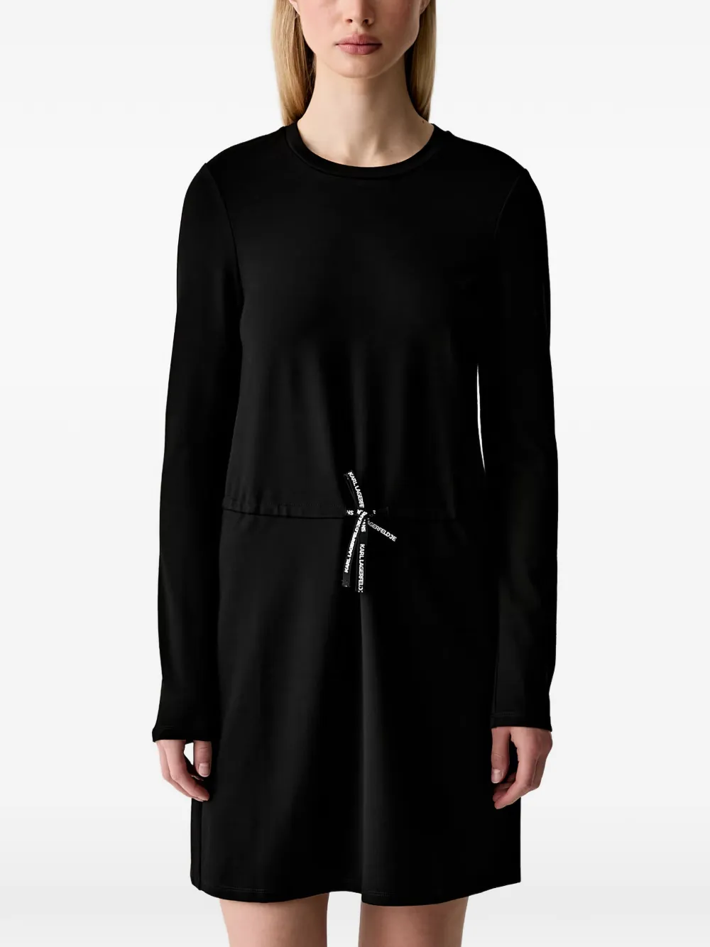 Karl Lagerfeld Jeans drawstring long-sleeve mini dress - Schwarz