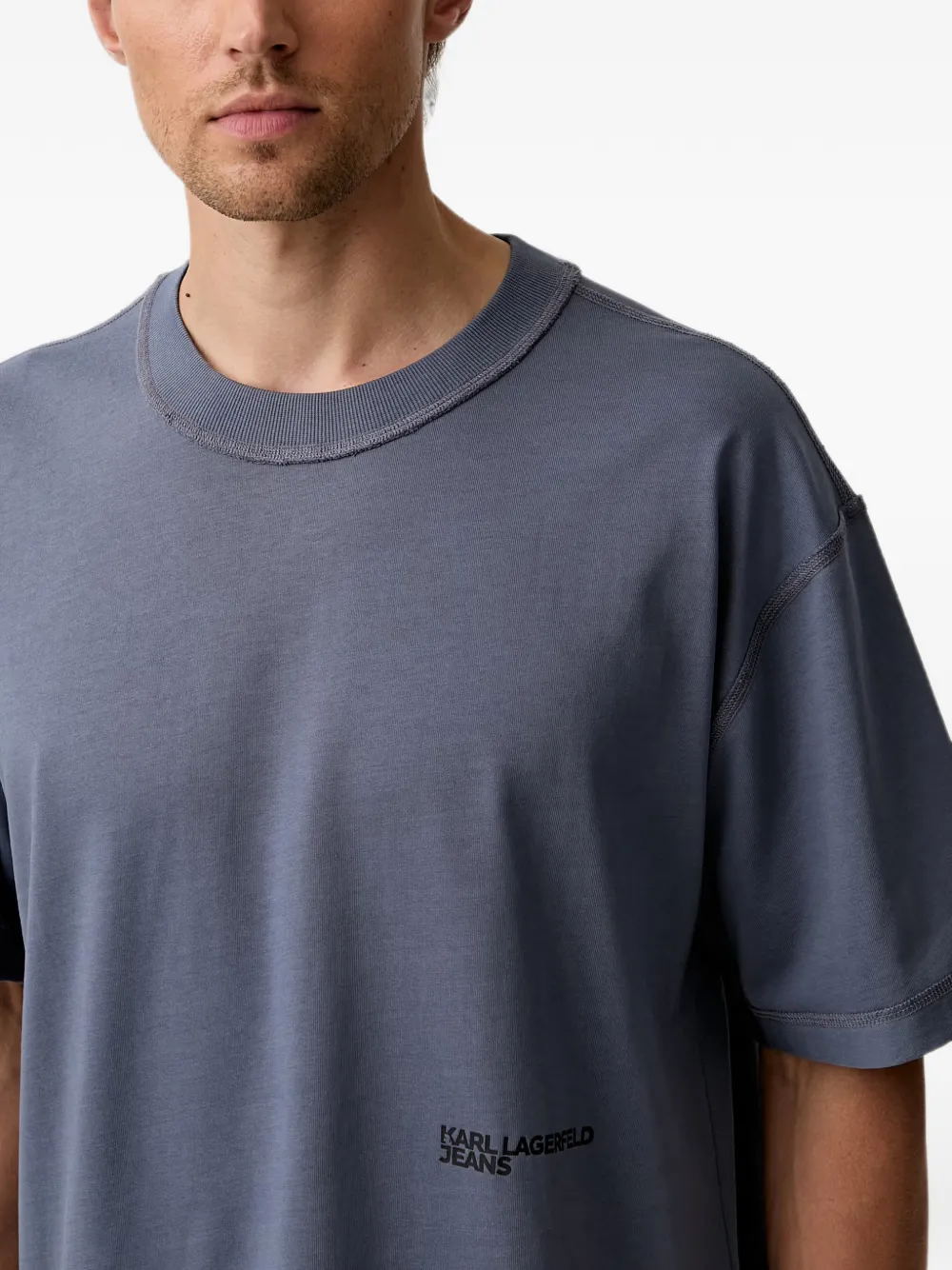 Karl Lagerfeld Jeans T-shirt met logoprint Blauw