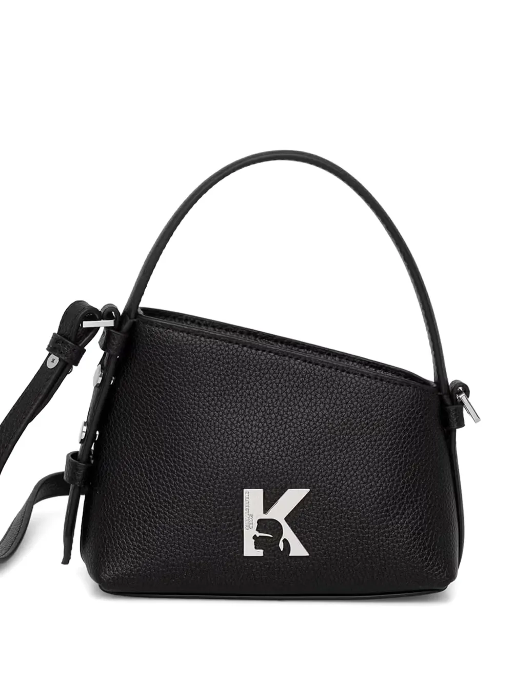Karl Lagerfeld Jeans logo-plaque asymmetric cross body bag - Nero