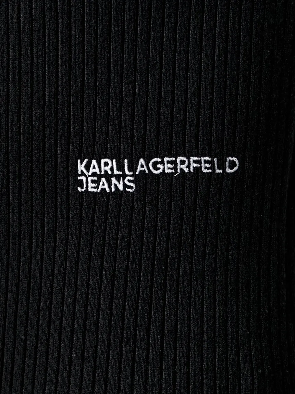 Karl Lagerfeld Jeans ribbed-knit short-sleeve top Zwart