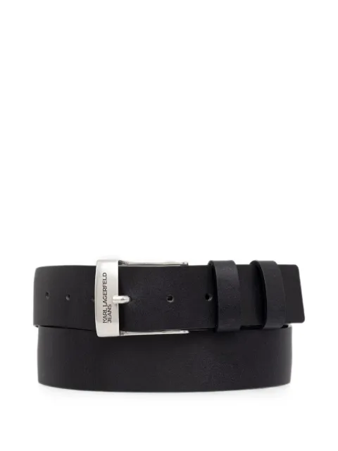 Karl Lagerfeld Jeans logo-engraved leather belt