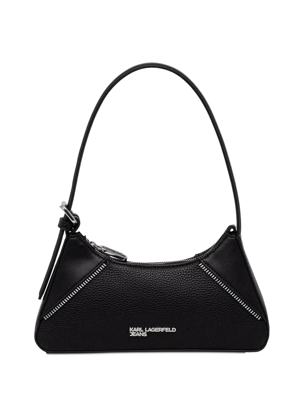 Karl Lagerfeld Jeans small Rebel logo-plaque zip-detail shoulder bag - Black