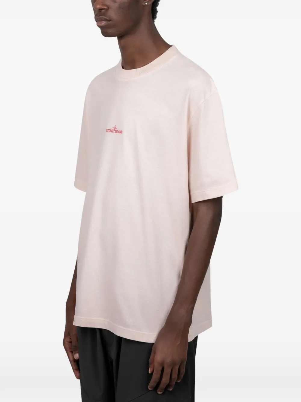 Stone Island regular-fit T-shirt with Desert print Roze