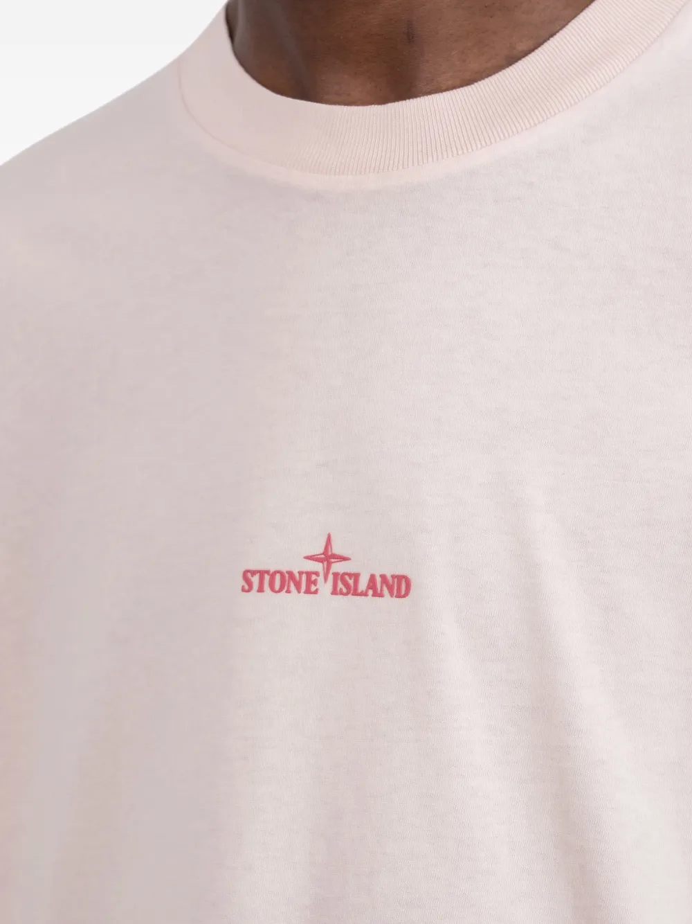 Stone Island regular-fit T-shirt with Desert print Roze