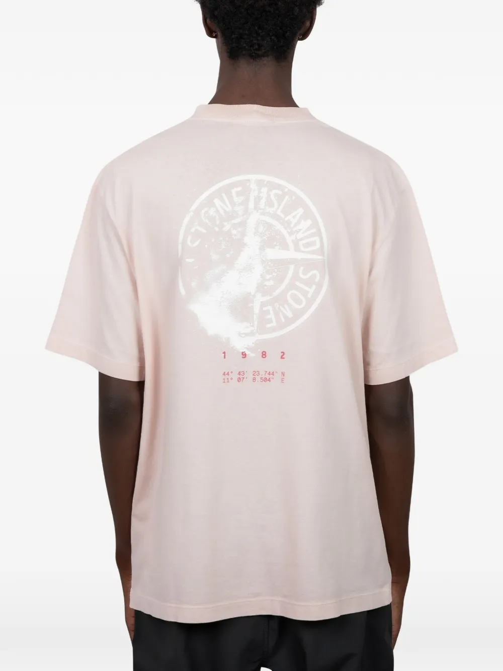 Stone Island regular-fit T-shirt with Desert print Roze