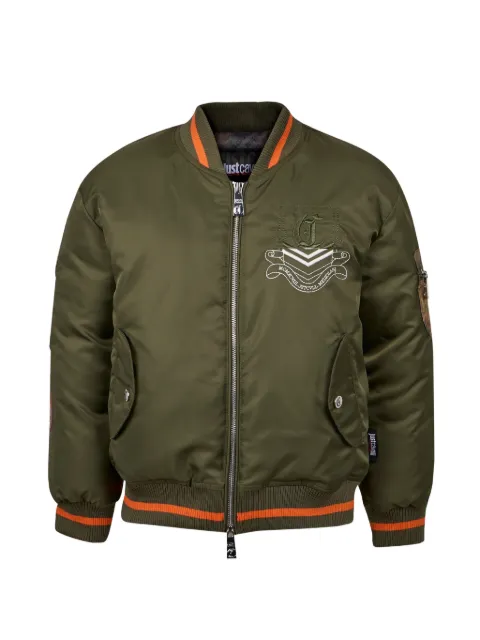 Just Cavalli logo-embroidered bomber jacket
